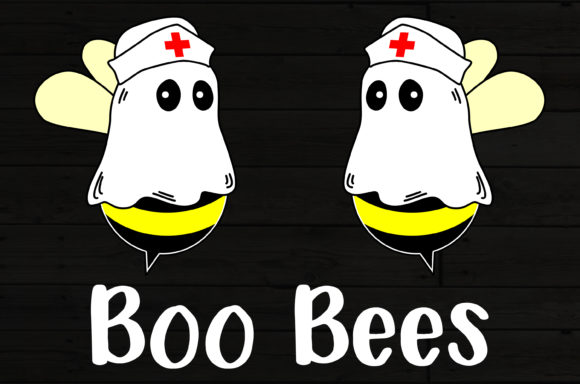 Boo Bees Funny Halloween Nurse Ghost Graphics for Crafts