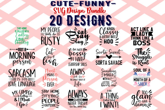 Cute Funny Design Bundle Graphics for Crafts