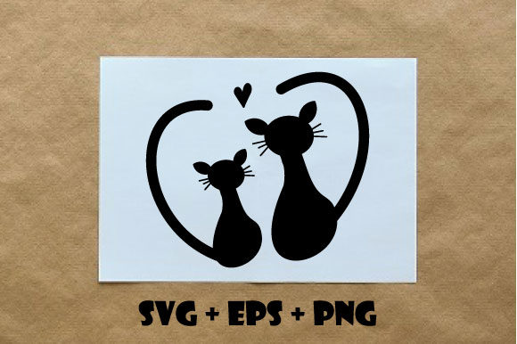 Funny Cat Silhouette Graphics for Crafts