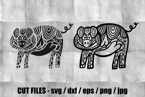 Funny Farm Pig Graphics for Creative Crafts