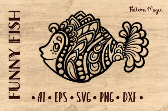 Funny Fish Cut File Graphics for Crafts