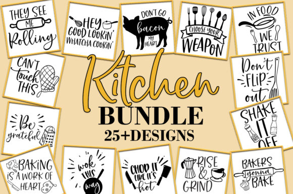 Funny Kitchen Bundle Graphics for Crafts and Local Branding